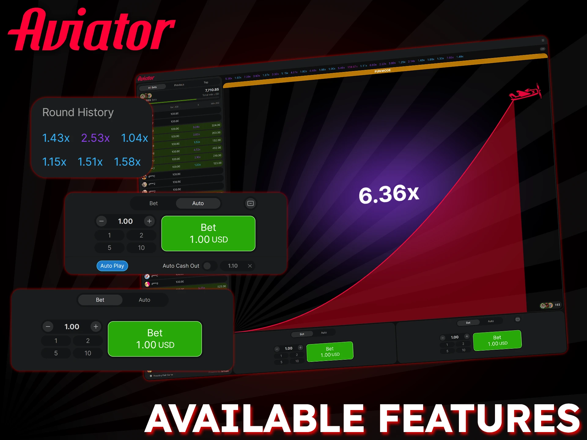 Experience all the key features of the full Aviator game in the demo version.