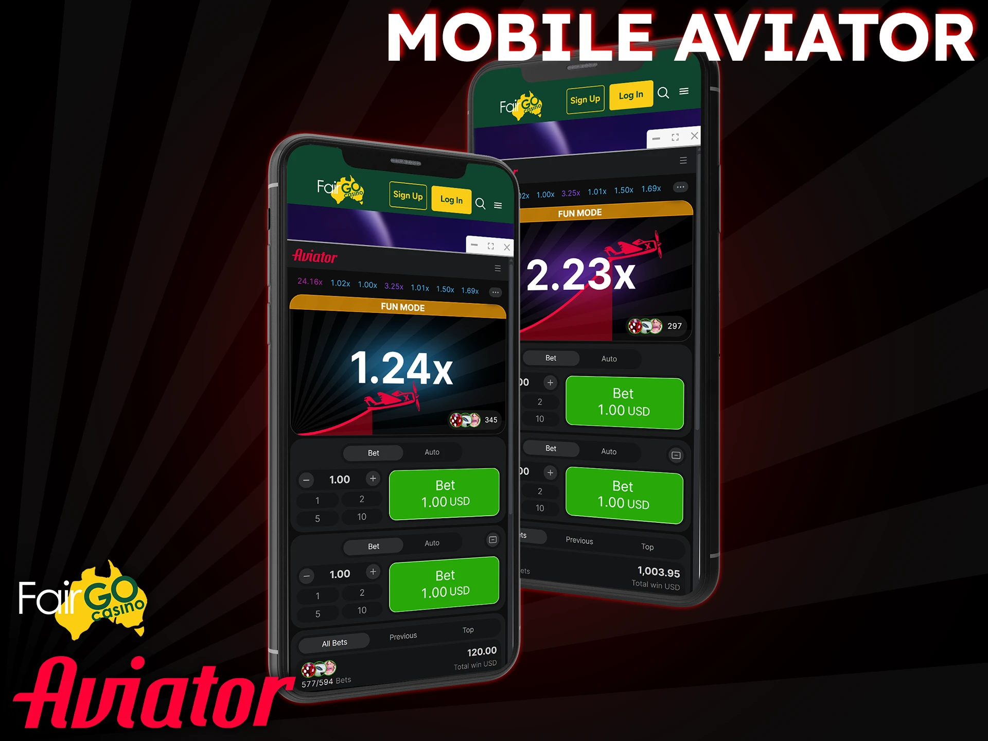 There is no Fair Go Casino app for Aviator, play the game on the mobile site.