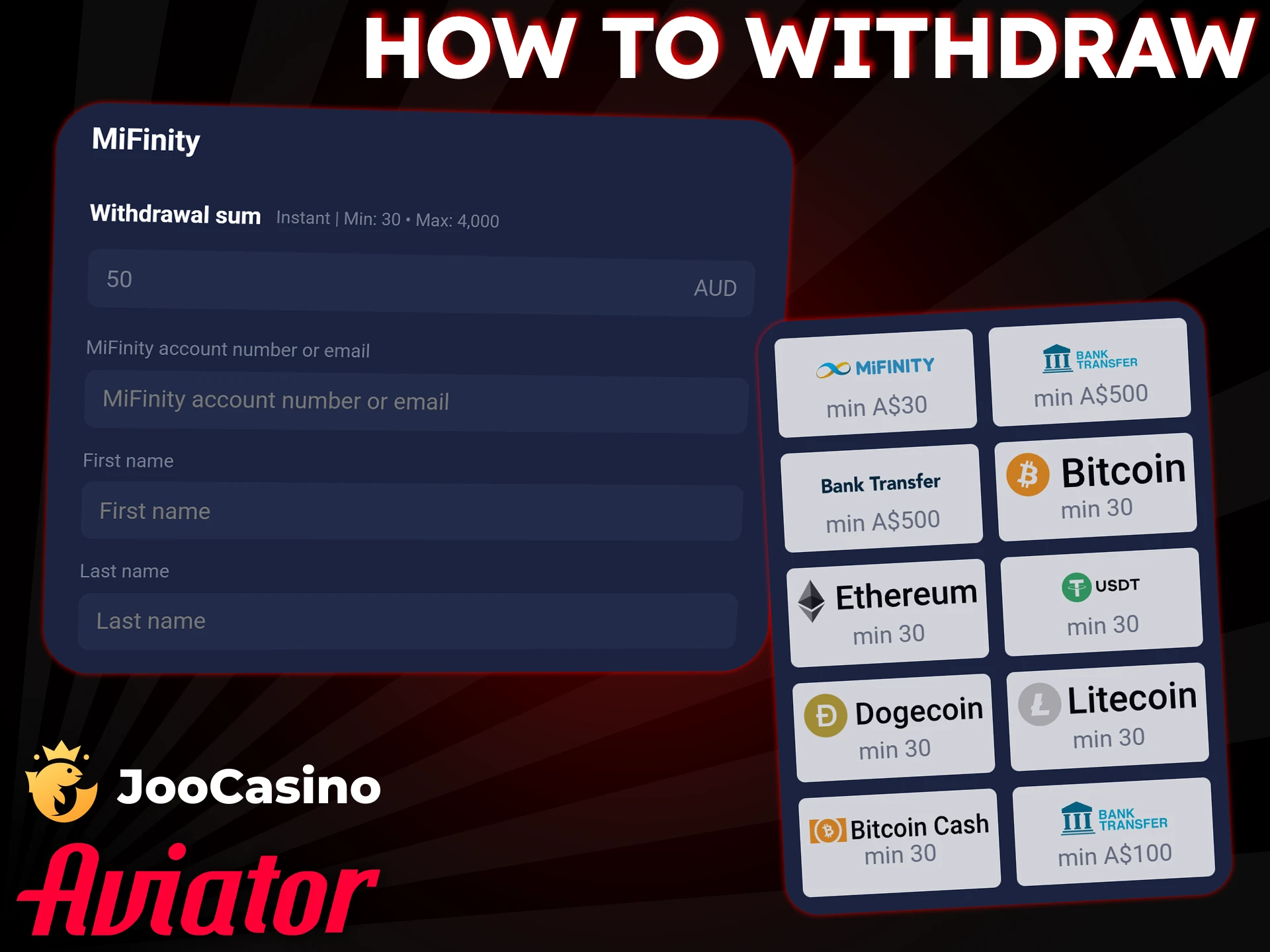 You can quickly cash out your Aviator winnings using various fast payment methods.