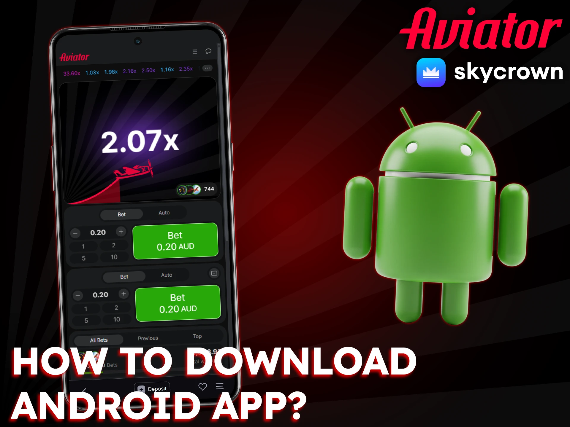 Install the SkyCrown PWA on your Android device to start playing Aviator.