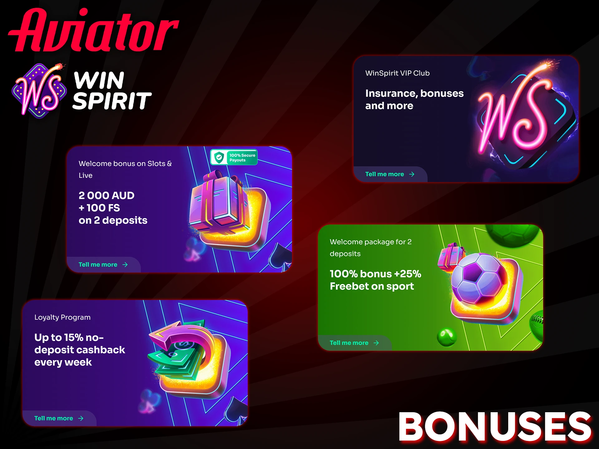 Find out what bonuses WinSpirit offers for Aviator players.